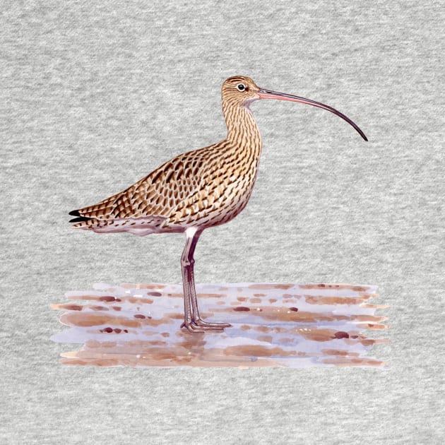 Far-eastern Curlew painting by kokayart